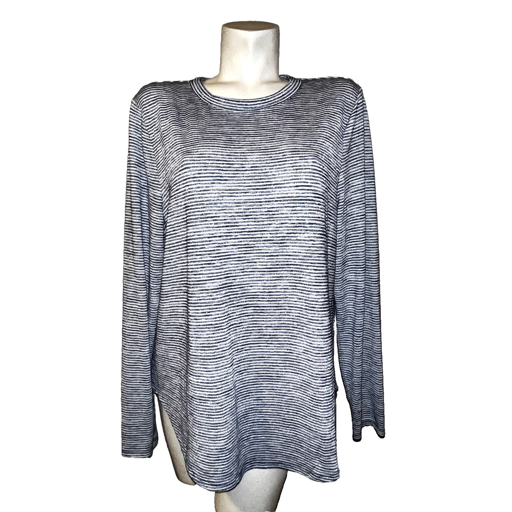 BANANA REPUBLIC Luxespun Top Womens Sz XL Blue White Soft Comfy Loungewear Shirt